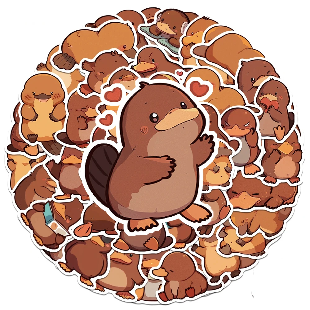 10/30/50pcs Funny Cute Cartoon Platypus Stickers Kawaii Animal Duckbill Sticker DIY Water Bottle Phone Notebook Graffiti Decals
