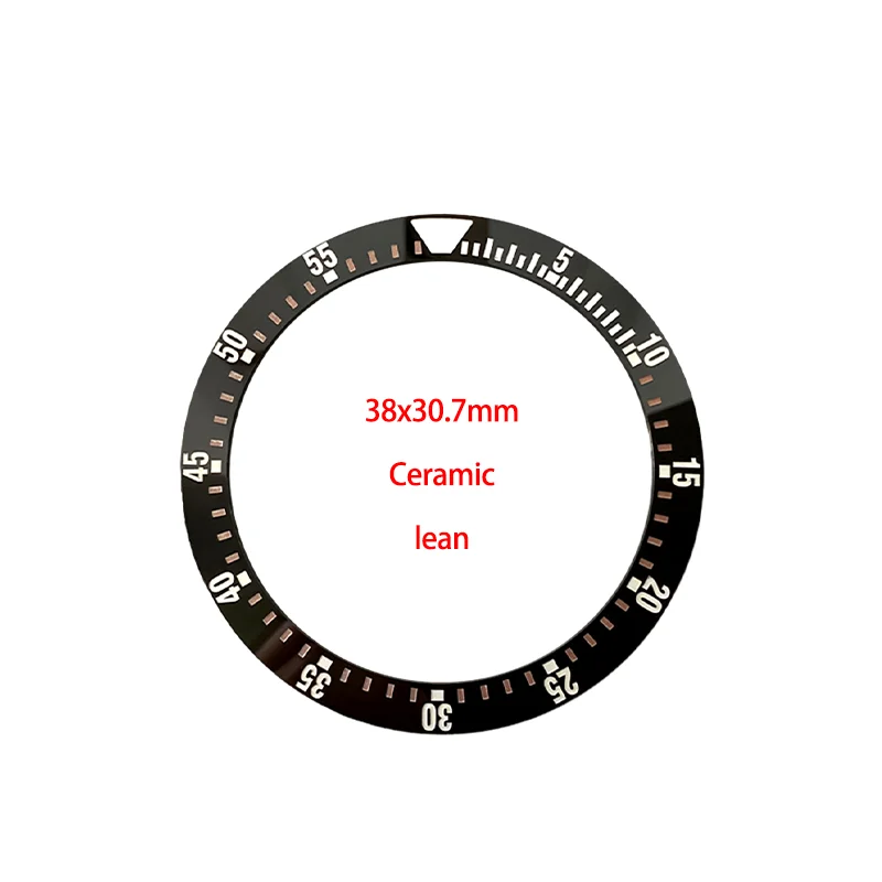38*30.7mm Ceramic Curved Bezel Insert Fit For Seiko SKX007 SPRD Watch Case NH35 NH36 4R 7S Watch Case SKX007 Watch Bezel Insert