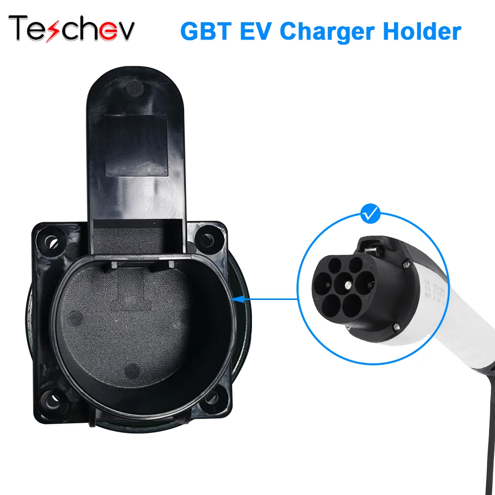 Teschev-Soporte de Cable de cargador EV para GBT, Conector de cargador de coche eléctrico de montaje en pared, boquilla, funda, base