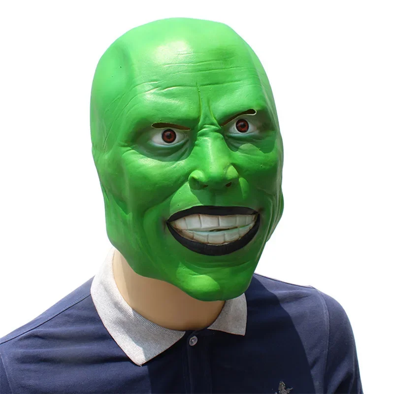 Realista Jim Carrey Cosplay Mask Party Latex Soft Movie The Mask Halloween Mask Ball Costumes Props Adult One Size
