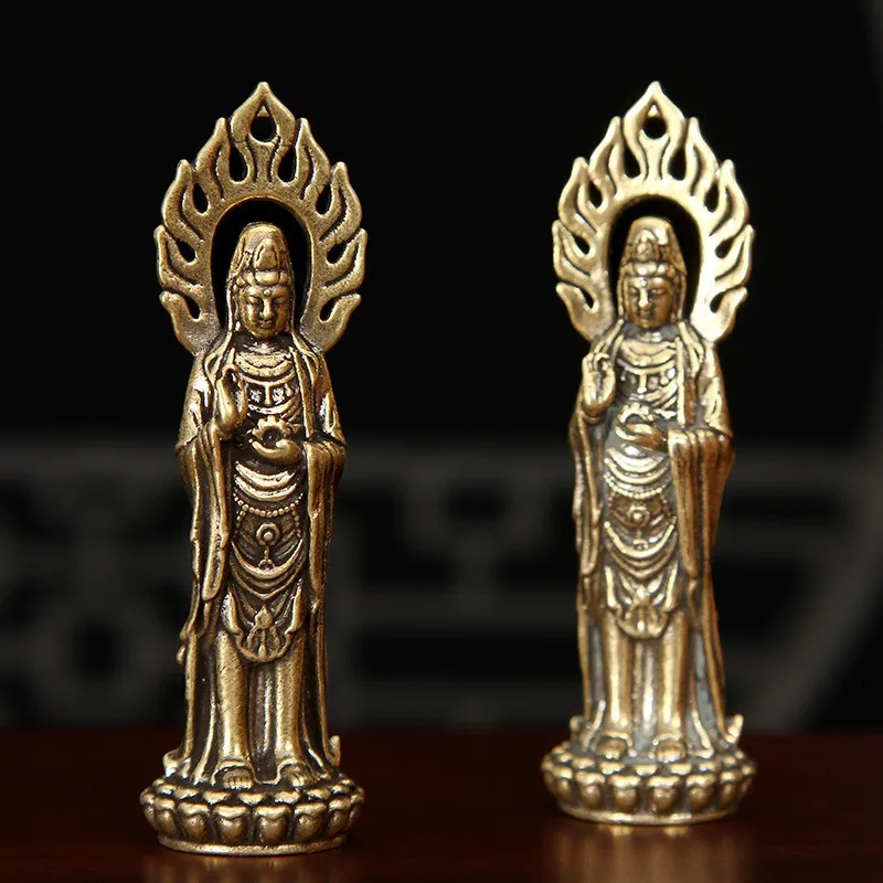 

CZ Brass Guanyin Ornament Lucky Lucky Ping An Home Furnishing Living Room Desktop Crafts Bodhisattva Small Ornament Ornament
