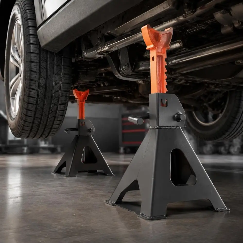 Wagenheber, Tragkraft 3 Tonnen (6.600 lbs), höhenverstellbar von 10,8 bis 16,3 Zoll, robuste Stahlwagenheber mit Verriegelung, zum Anheben von SUVs, Pick-ups, Autos und UTV/ATVs, 1 Paar, schwarz und