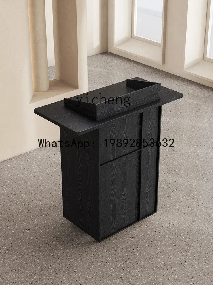b2 Shop Black Reception Desk Mobile Reception Desk Restaurant Consultation Shopping Guide Small Reception Desk