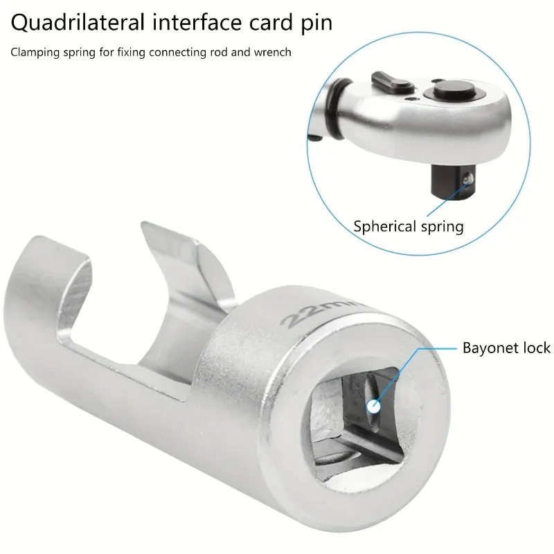 9Pcs O2 Oxygen Sensor Socket Offset Wrench Tool Thread Chasers Kit for Car Repair 10-22mm