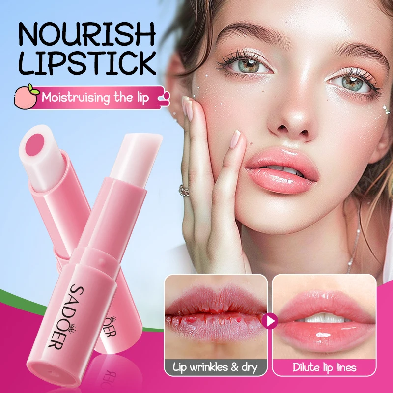 Bálsamo labial nutritivo de larga duración, lápiz labial de agua cambiante cálido de fresa, lápiz labial hidratante que cambia caliente, cuidado de labios coreano