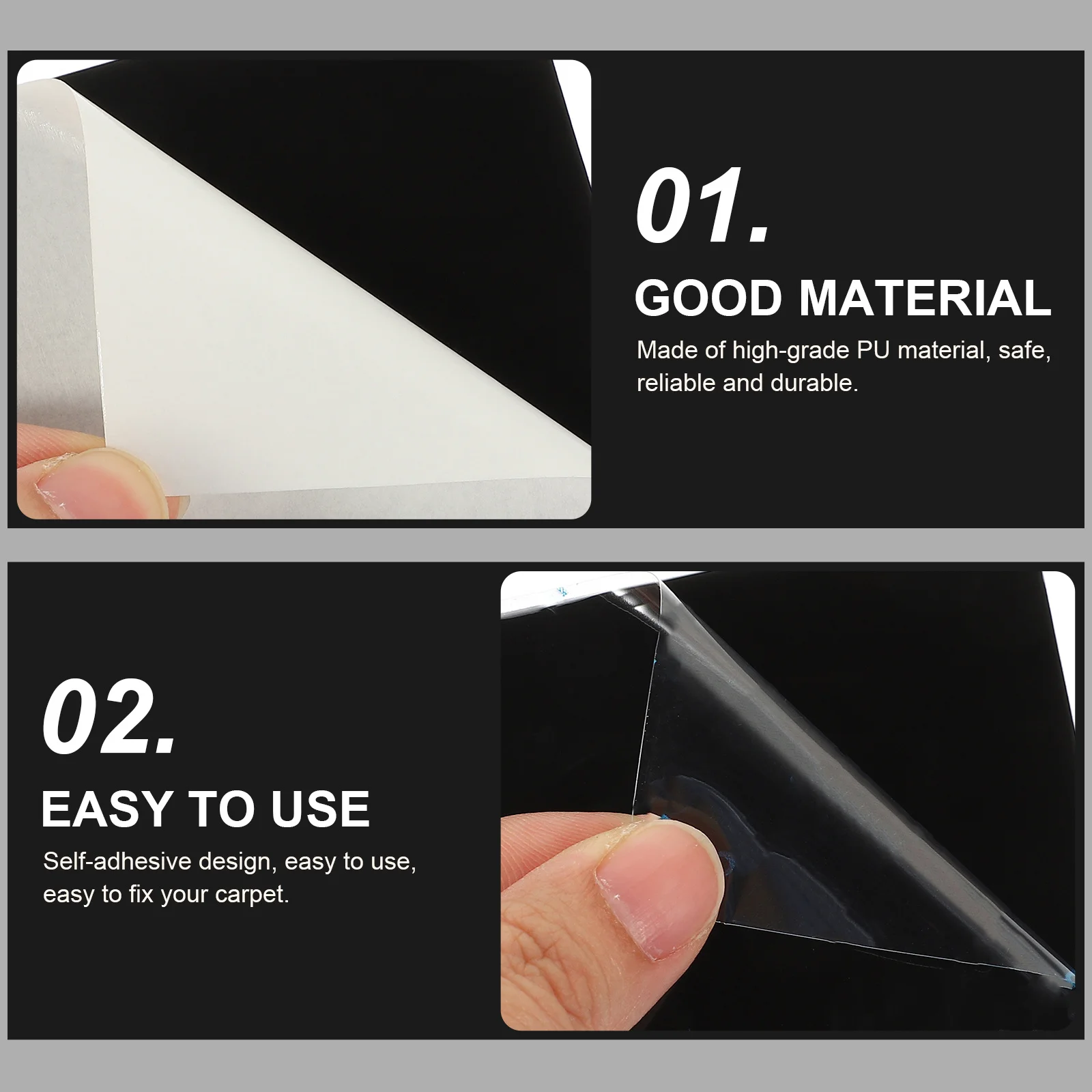 12 قطعة منصات البساط المضادة للتجعيد عدم الانزلاق السجاد ملصقات قابل للغسل البساط الشريط لمنطقة السجاد بلاط الخشب الصلب أرضيات صفح #4