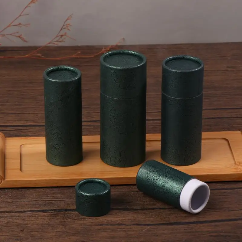 صندوق هدايا مستدير من الورق المقوى لمستحضرات التجميل صندوق تعبئة زجاجات الزيت العطري وأحمر الشفاه وتغليف العطور وصناديق أنبوب ورق الكرافت #4