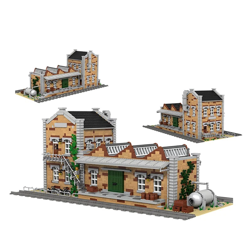 

NEW 4498PCS City Hot Selling Street View Moc Modular factory Sawtooth Shed DIY creative ideas Children Toy birthday Gift Blocks