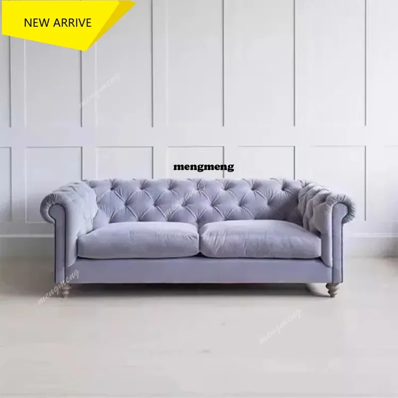 

M138 Light luxury European American velvet sofa small apartment living room bedroom light luxury simple designer