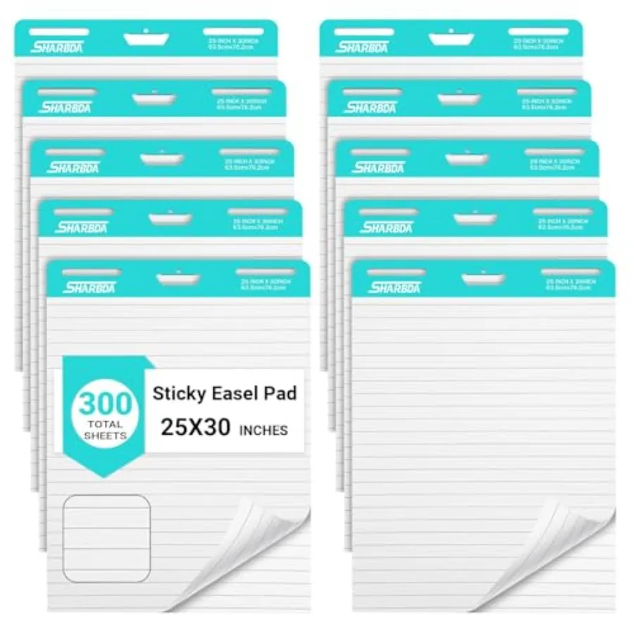 

Самоклеящаяся бумага для флипчартов Lined Sticky Easel Pad 25*30 дюймов, суперклейкая, устойчивая к выцветанию, микроперфорированная, отрывная, для классов