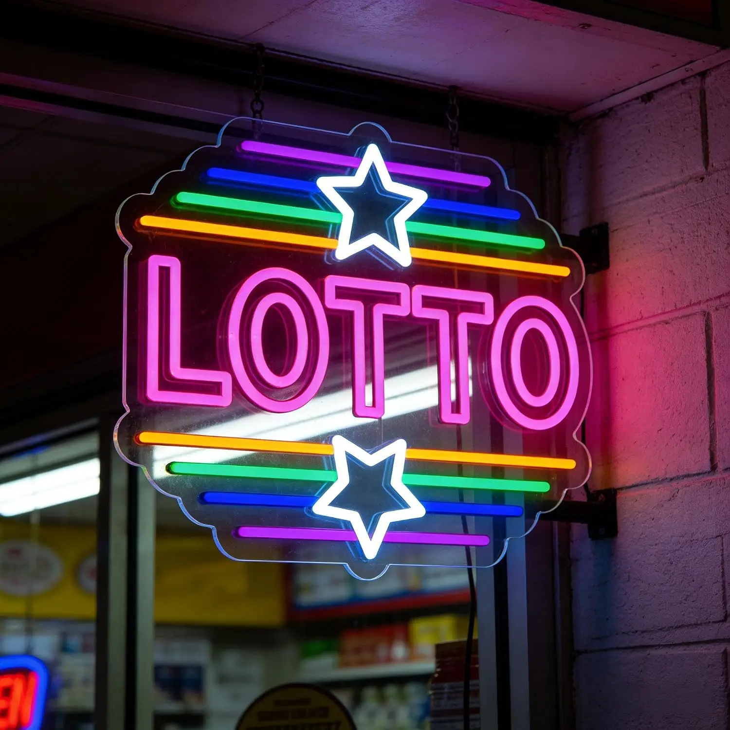 Star Lucky Game Neon Sign USB Powered LED Neon Light for Game Room Store Bar Christmas Business Shop Party Decoration Gift