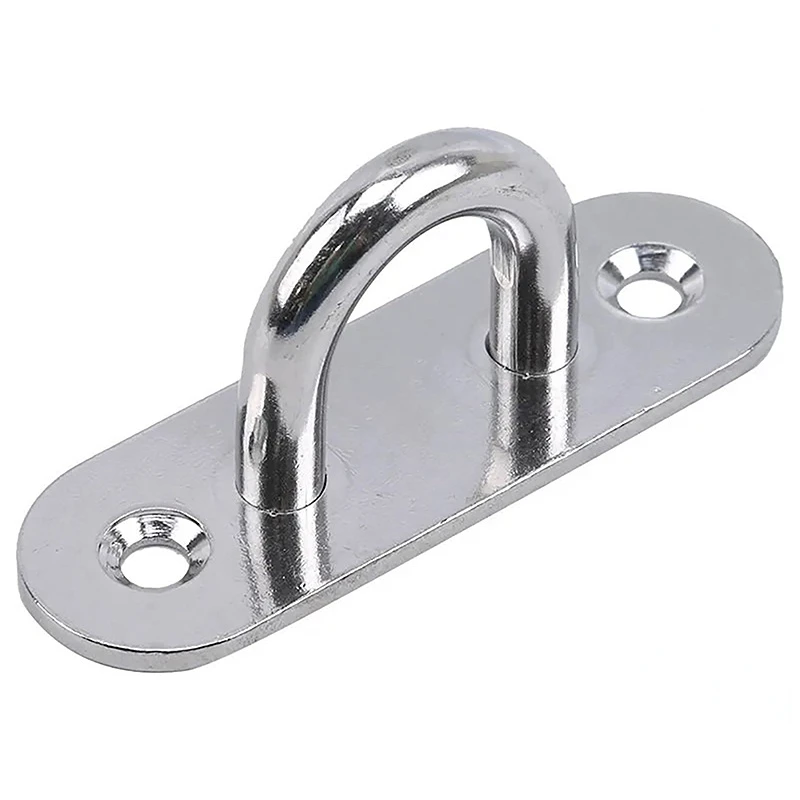 M5/6/8 Hook Hooks Eye Plate Heavy Oblong Duty Steel Stainless Pad Mount Wall U Boat Ceiling Hanger Ring Garage Hammock D Shape