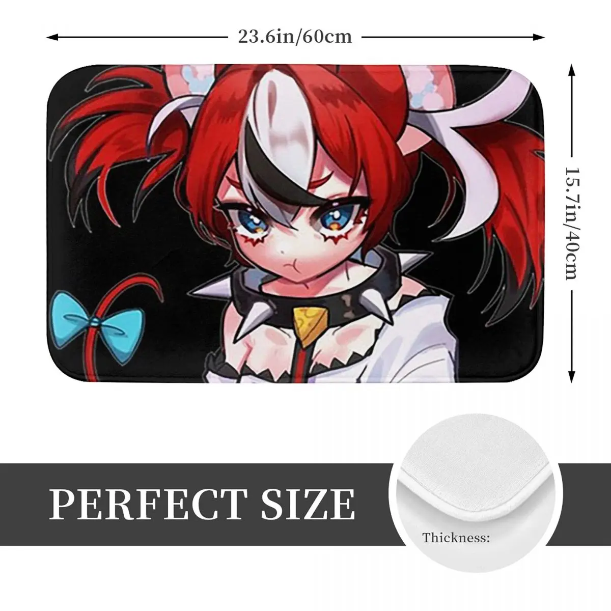 Game H-HololiveS H-Hakos Baelz Anime Non-slip Doormat Floor Mat Carpet Rug for Kitchen Entrance Home Living room Footpad Mats