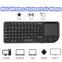 A8 Mini Wireless Keyboard 2.4G 7 Color Backlit 3 in1 Handheld Keyboard with Touchpad Air Mouse for Android TV Box PC Tablet