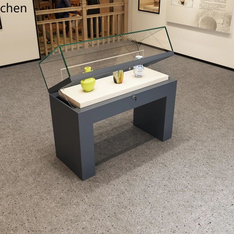 ZML Glass Display Cabinet for Party Building Cultural Center and Museum Metal Display Counter