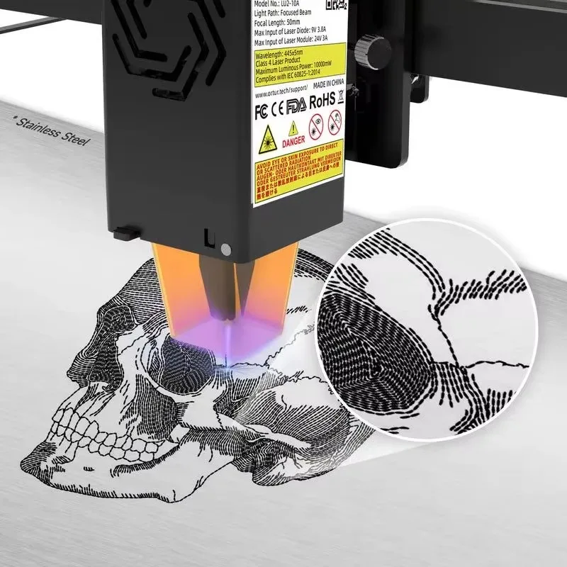 ORTUR レーザー彫刻機 OLM2 S2 LU2 DIY 作業エリアは金属木材切断彫刻機ダイオードを彫刻することができます