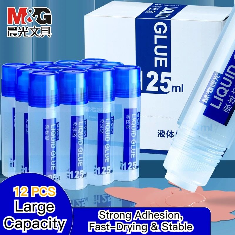 Klej w płynie M&G z aplikatorem pędzelkowym 50ml 125ml, materiały do rękodzieła DIY, do tworzenia biżuterii, małe butelki, artykuły papiernicze