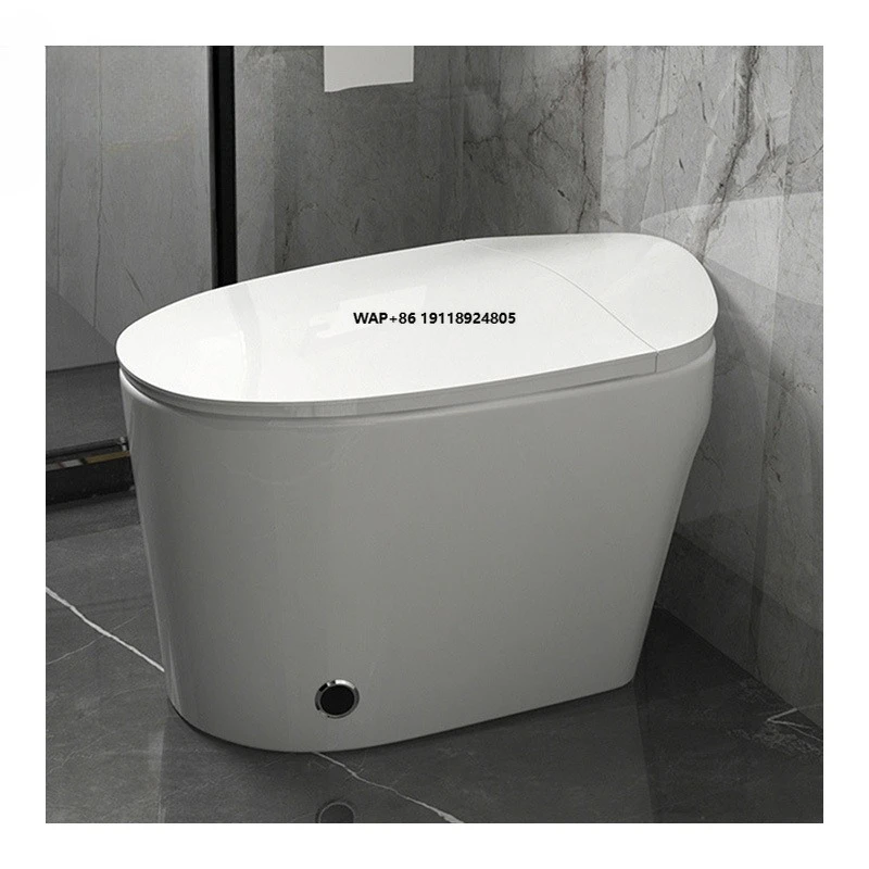 Modern Smart Toilet with Auto Foot Induction Flush & Covered Design Elongated Bowl Shape Includes Remote Control