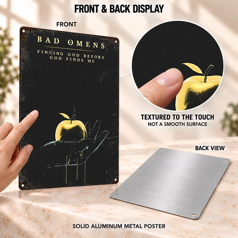 Bad Omens Aluminum Posters Aggressive Stage Design Entertainment Room Wall Art Personalized Metal Sign Thoughtful Fan Keepsake