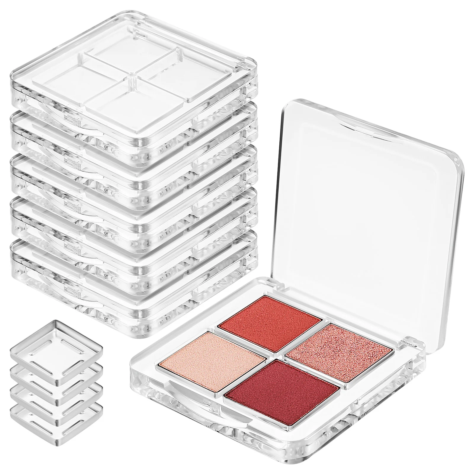 Empty Eyeshadow Pans Transparent Square Box Makeup Container Palette Organizer Plastic Lipsticks