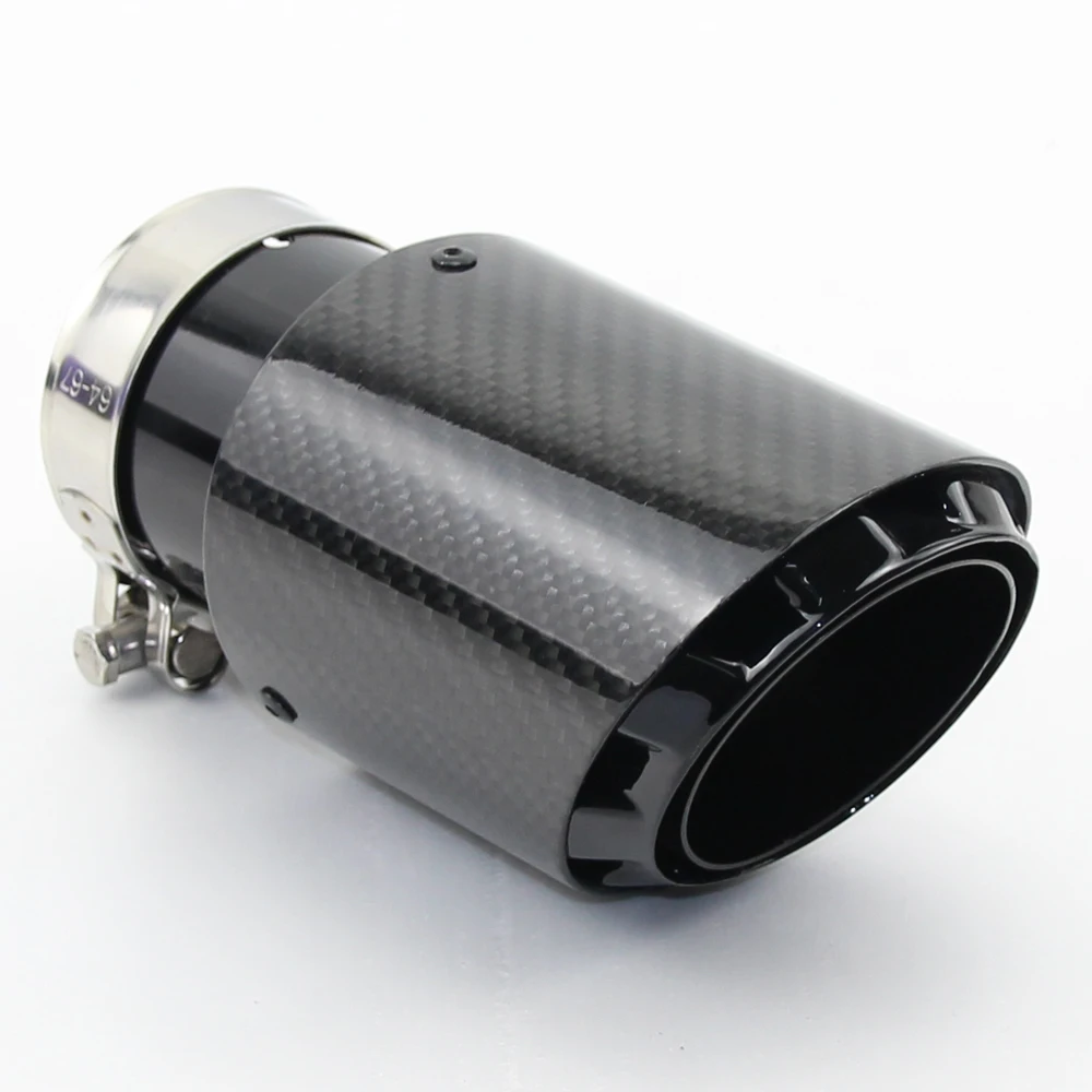 

1Pcs Exhaust pipe muffler tail throat stainless steel with carbon fiber black 89/101/114mm general purpose car modifications