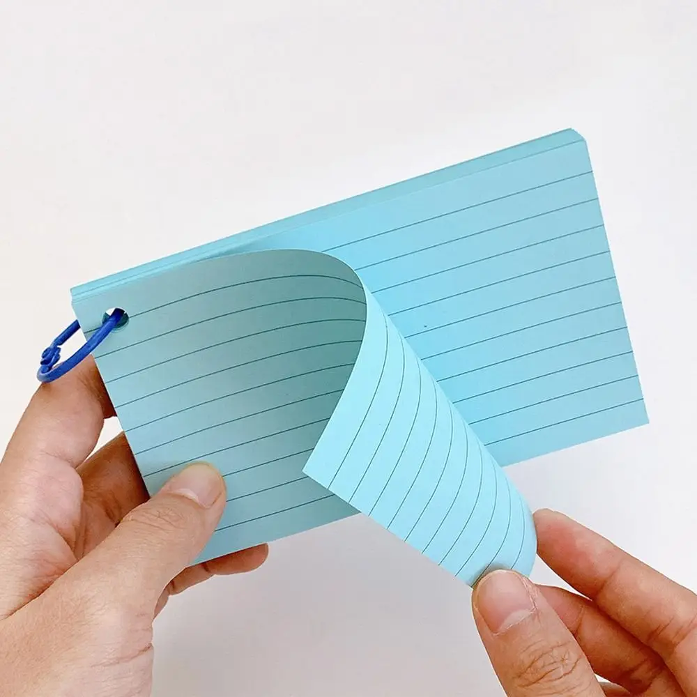 50Pcs Binder Horizontal Line Memo Book Loose-Leaf Index Cards Flash Cards Small Revision Cards for Study Office NotePads