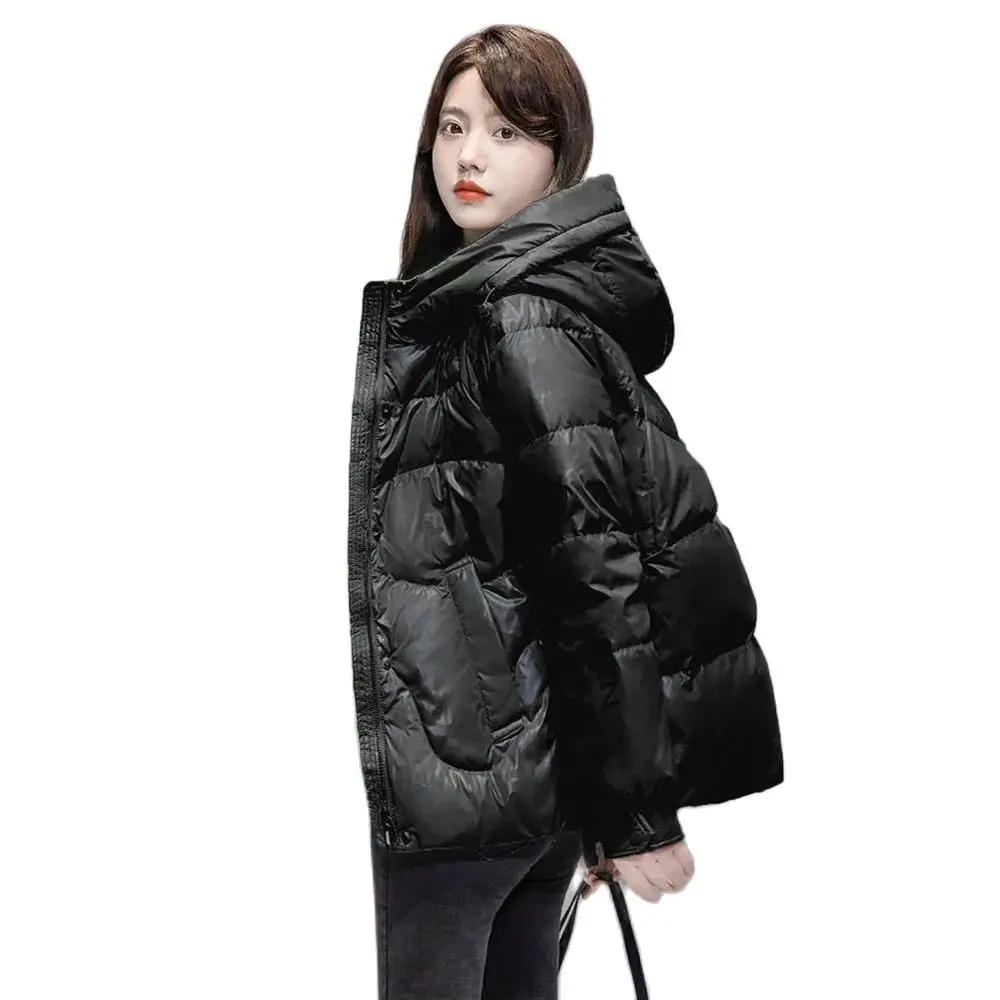 2024 New Down Cotton-padded Jacket Short Korean Version Of Glossy Disposable Winter Warm Coat Explosion Cotton-padded Clothes.