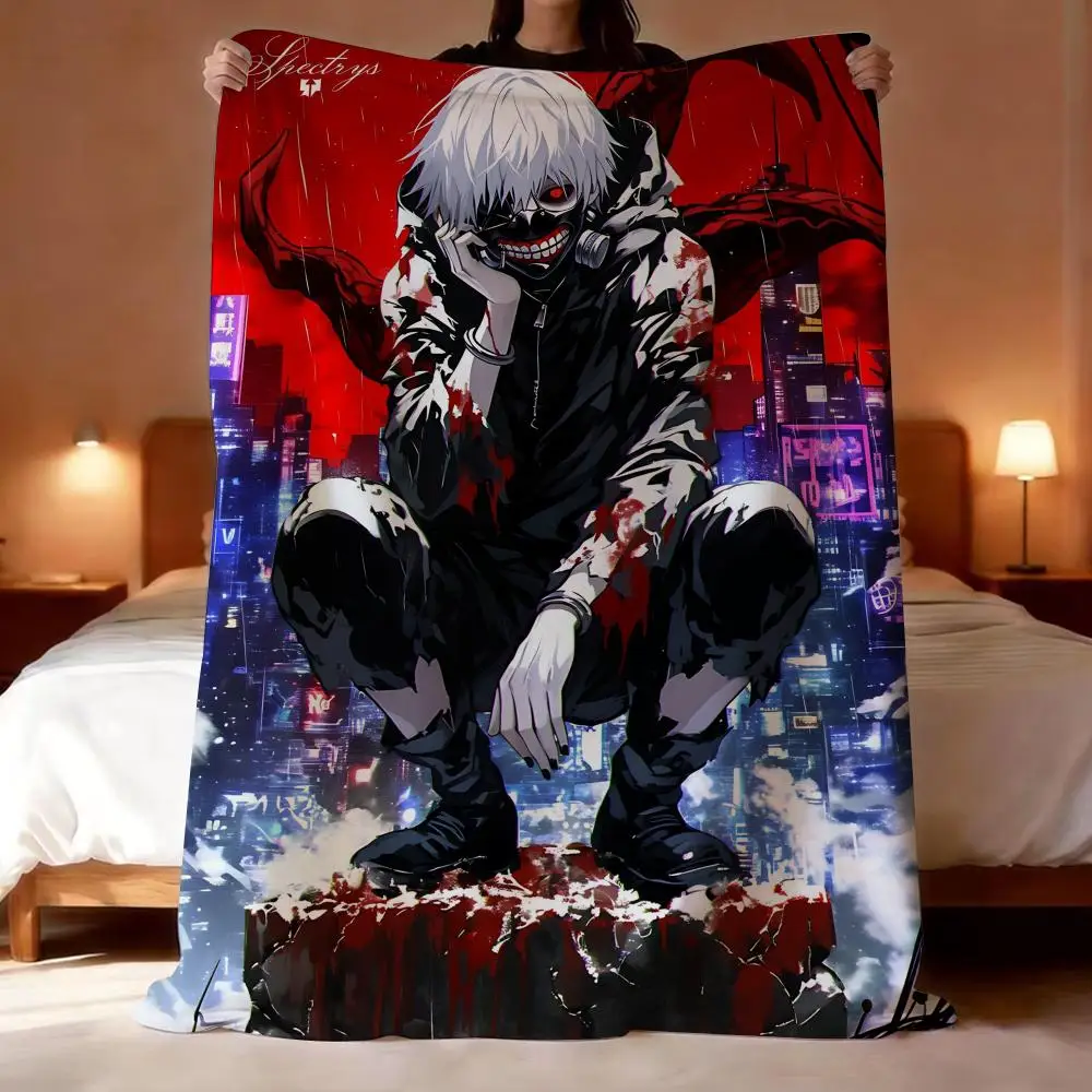 Anime Tokyo Ghoul Throw Short Plush Throw Blanket Soft Skin-Friendly Multi-Scene Home Office