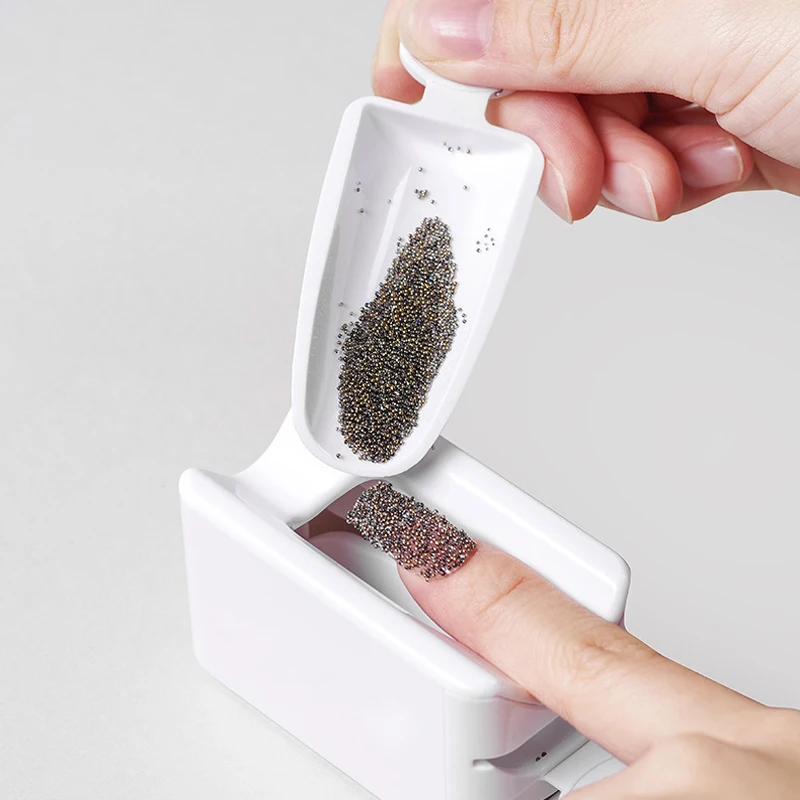 Double Layer Nail Glitter Powder Recycle Box Nail Tool Dust Collector Sequin Rhinestone Container Holder Manicure Storage Case