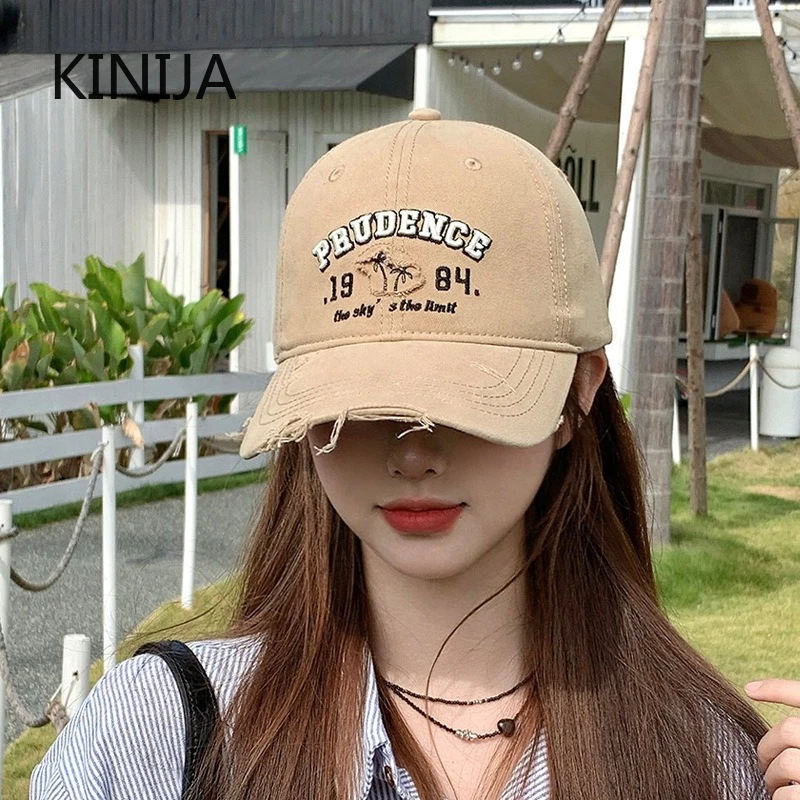 Weiche Baumwoll-Baseballkappe mit Buchstaben für Damen und Herren, Retro-Stickerei, Gebogener Schirm, Unisex Pferdeschwanz-Hip-Hop-Dad-Trucker-Sonnenhut