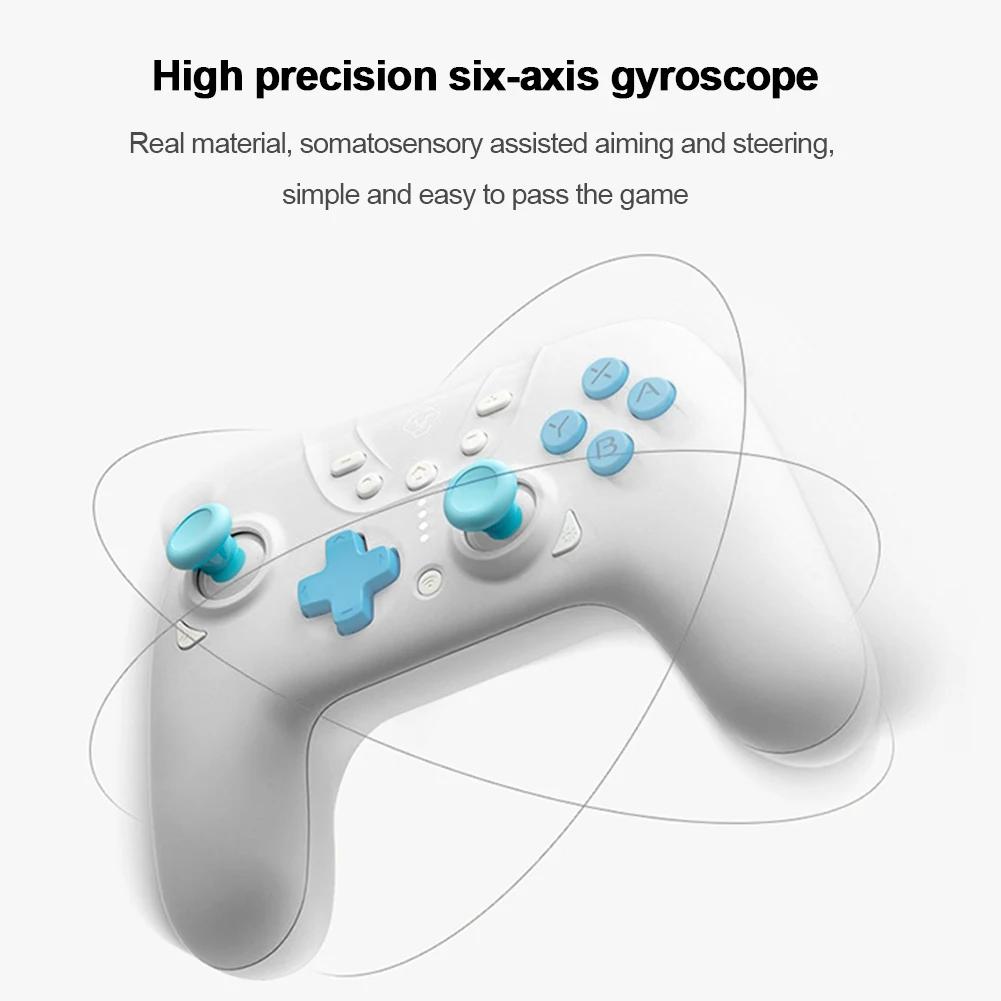 Wireless BT Games Controller Dual Hall Effect Joystick Wired Gamepad 6 Axis Gyro Programmable Gaming Player for Switch/PC/Steam