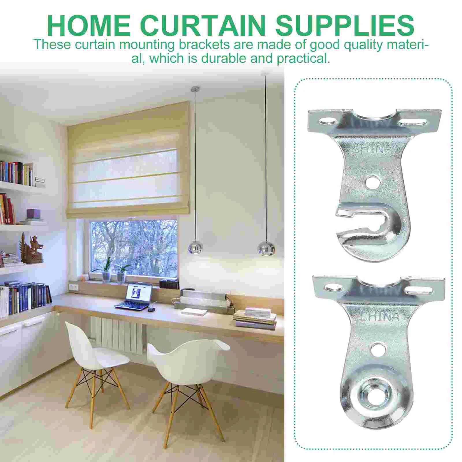 2 Sets Shutters Roller Exterior Hanger Curtain Track Mount Brace Home Supplies Scalable Metal Fixing Parts Silver Travel