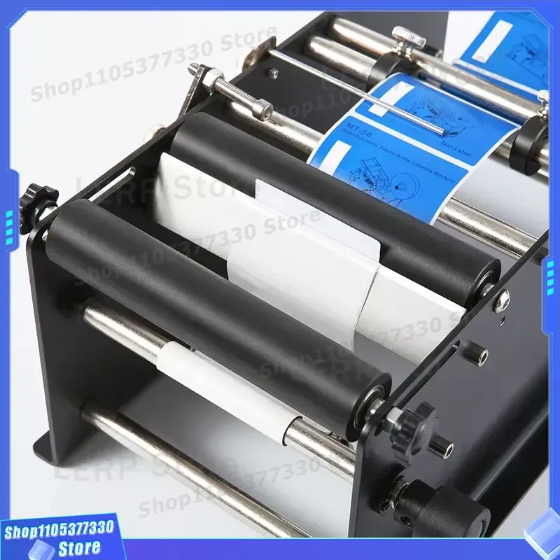 Manual Round Bottle Labeling Machine Transparent Self Adhesive Sticker Applicator Equipment for Glass Plastic Containers