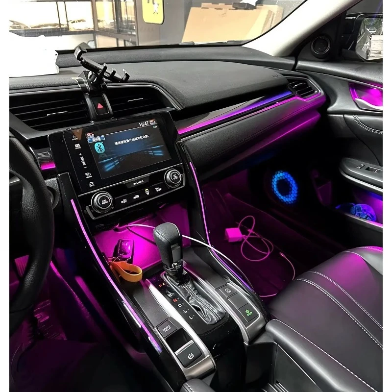 

Окружающее освещение Dynamic Symphony для Honda Civic 10-го поколения 2017-2020, аксессуары для обновления внутреннего светодиодного освещения