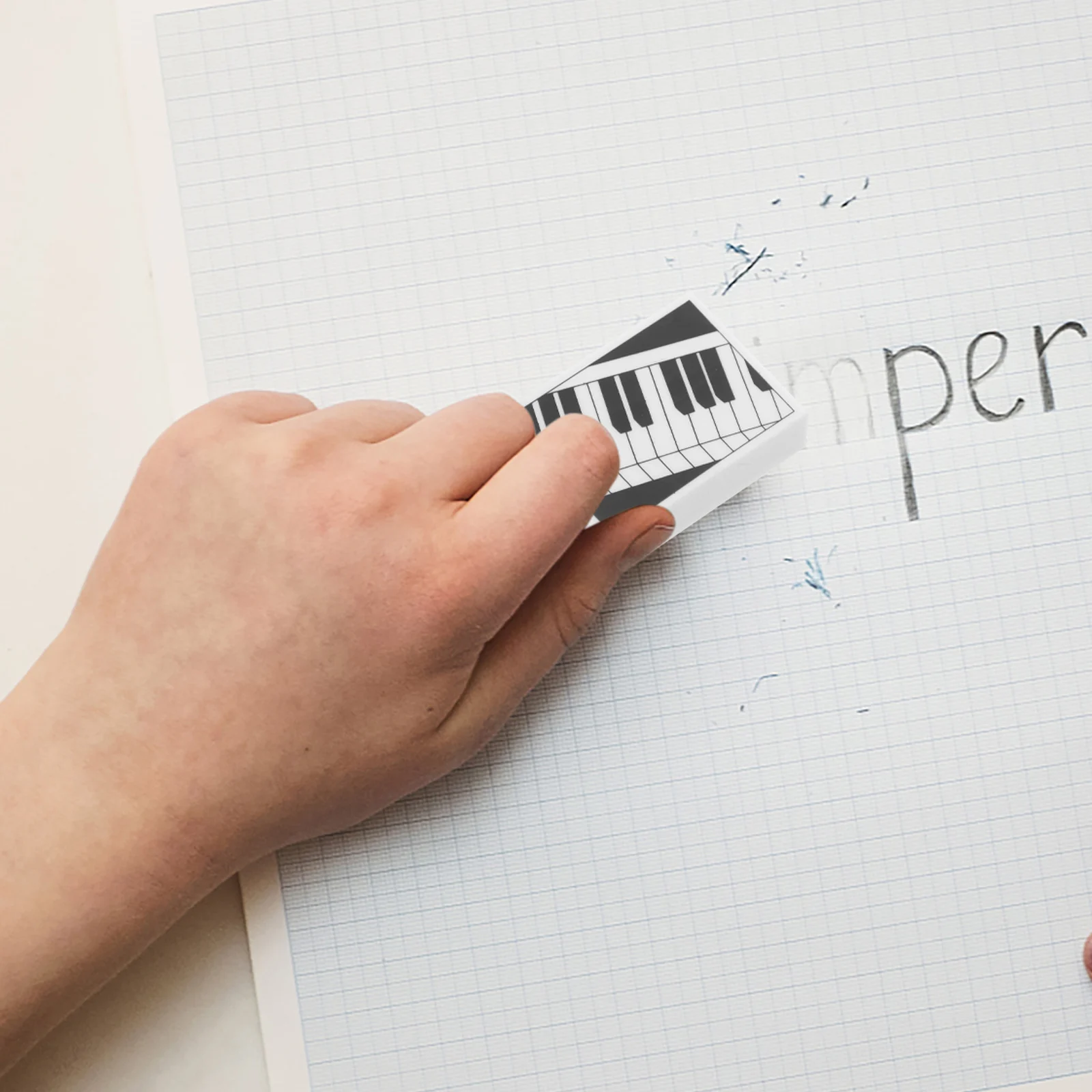 6 قطعة محايات البيانو على شكل المطاط آمنة صنعة بديعة سهلة المسح قلم رصاص علامات زينة الحفلات مكافآت الفصول الدراسية