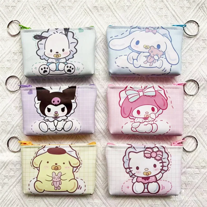 24 pcs/lot Sanrio Kawaii Animal Pencil Case Cute Pencil Box Coin Purse Stationery Pen Bag School Supplies