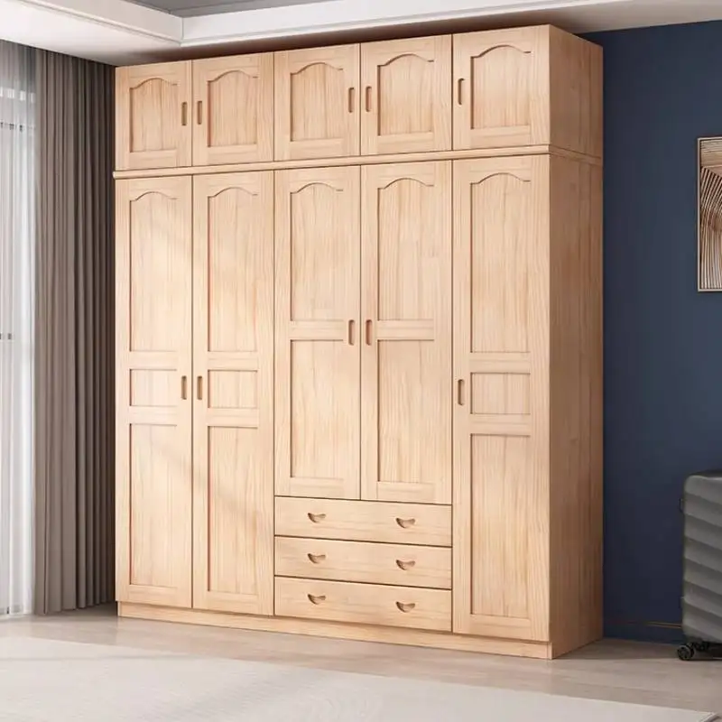 a*-European Vintage Wardrobe Closet Modern Luxury Adult Wooden Wardrobe Closet Space Saving Storage Armadio Guardaroba Furniture