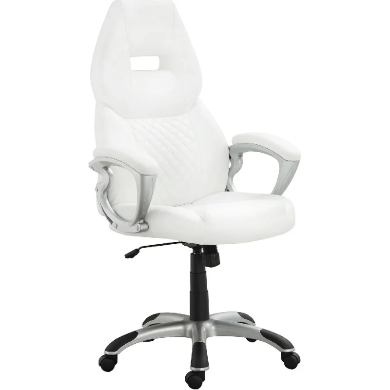

Coaster Home Furnishings Bruce Upholstered Adjustable Home Office Desk Chair White 800150