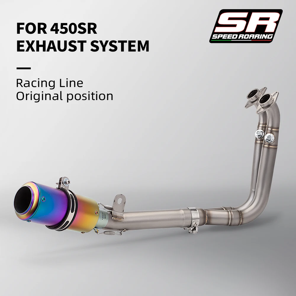 Full Exhaust System For Motorcycle CFMOTO 450SR 450SS 2022-2024 Modified Front Middle Link Pipe