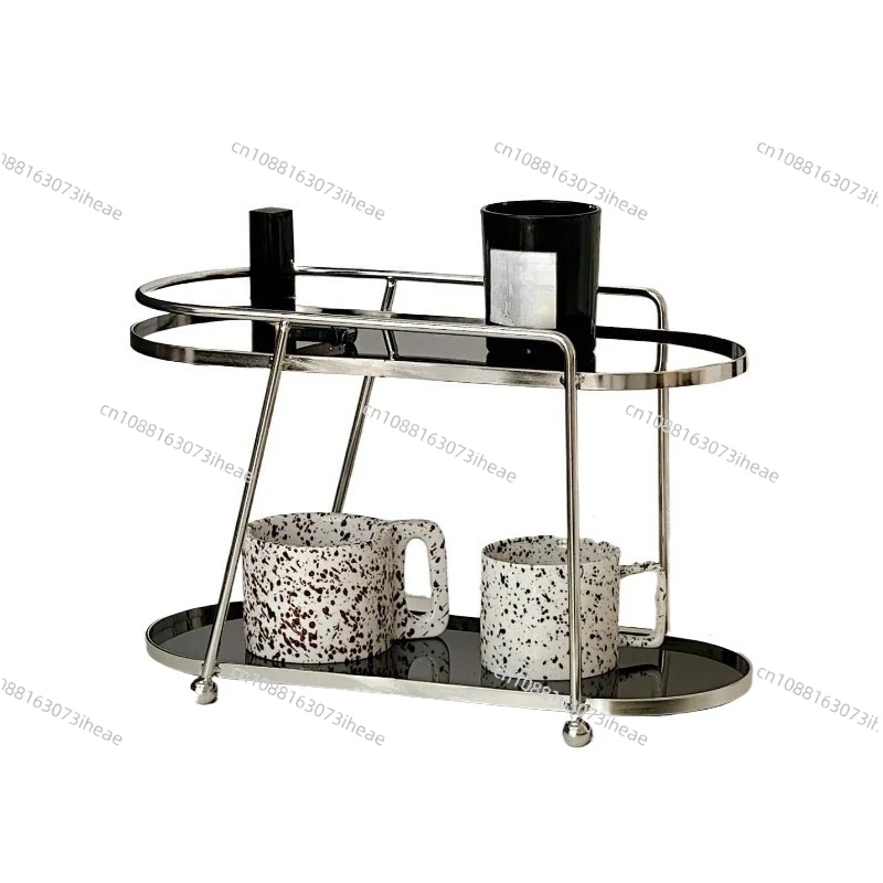 For 1 Double-Layer Desktop Storage Rack, Acrylic Cosmetics Water Cup Holder, Dressing Table Kitchen Table Storage Rack