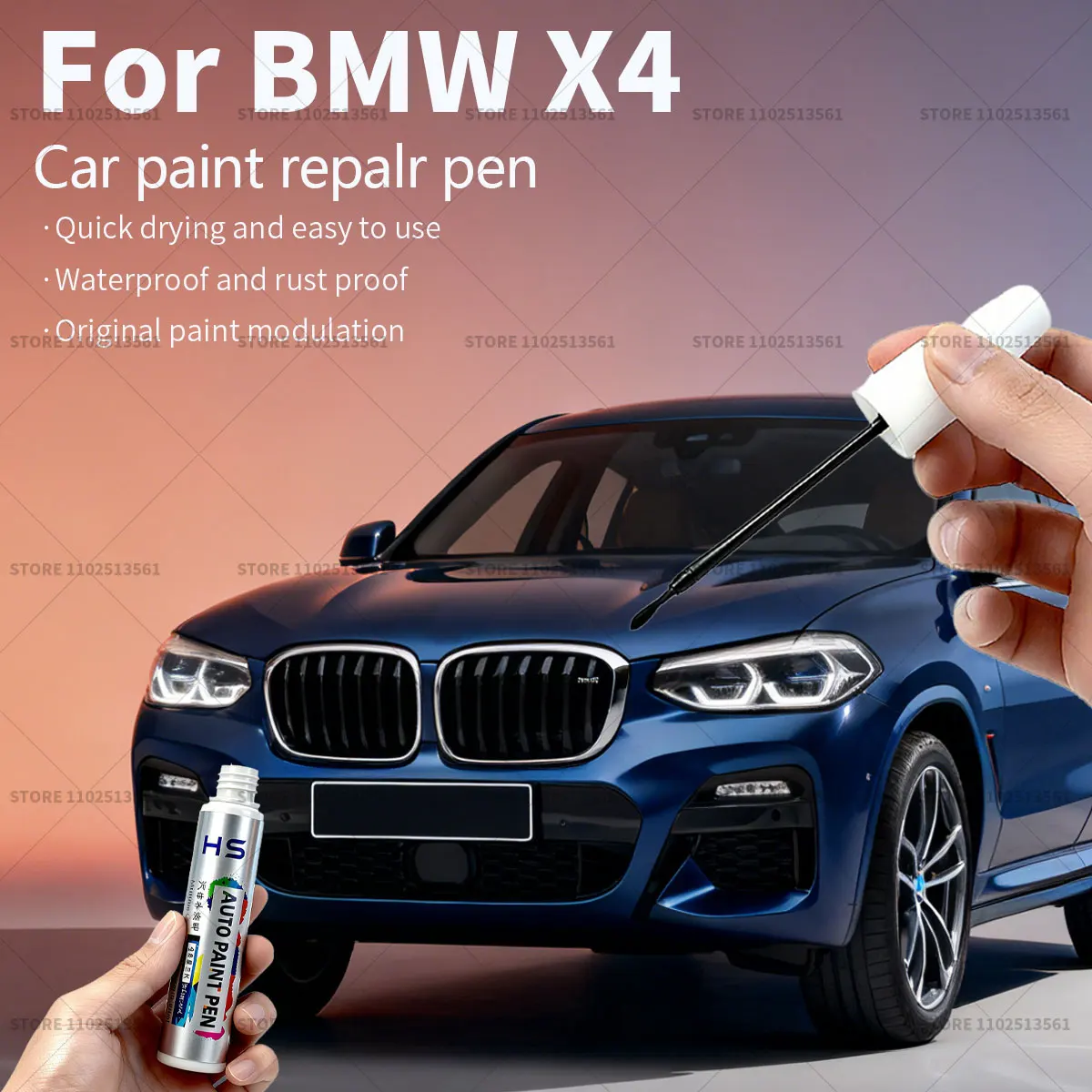 

Car Paint Repair Pen Touch Up Scratch Remover DIY Auto Accessories For BMW X4 Black 475 White 300 A96 Gold Blue Red A75 Red C06