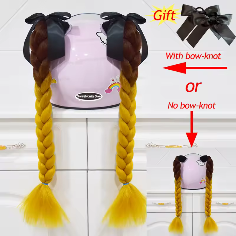2pcs/pair New Motorcycle Helmet Braids Woman Braids Wig For Motorbike Helmets 164 colors Twist Dual Pigtail Ponytail With Sucker - Image 14