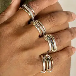 wholesale High Quality 3 Circle Round Set Slippy & CZ Rings Sample Design Women Fashion Jewelry Gift 2026