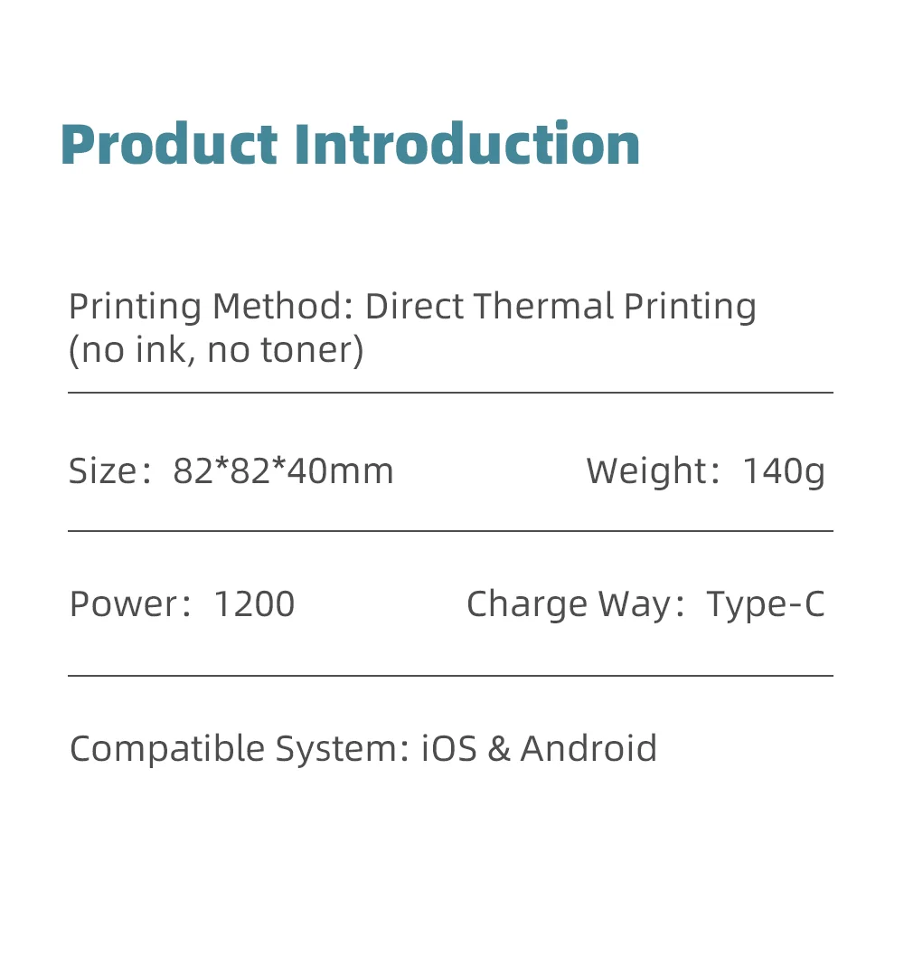 Neue Fotodruckmaschine D2 Mini-Drucker Thermopapier-Aufkleber Papierdrucker Etikettendrucker Etikettiergerät – Detail 11