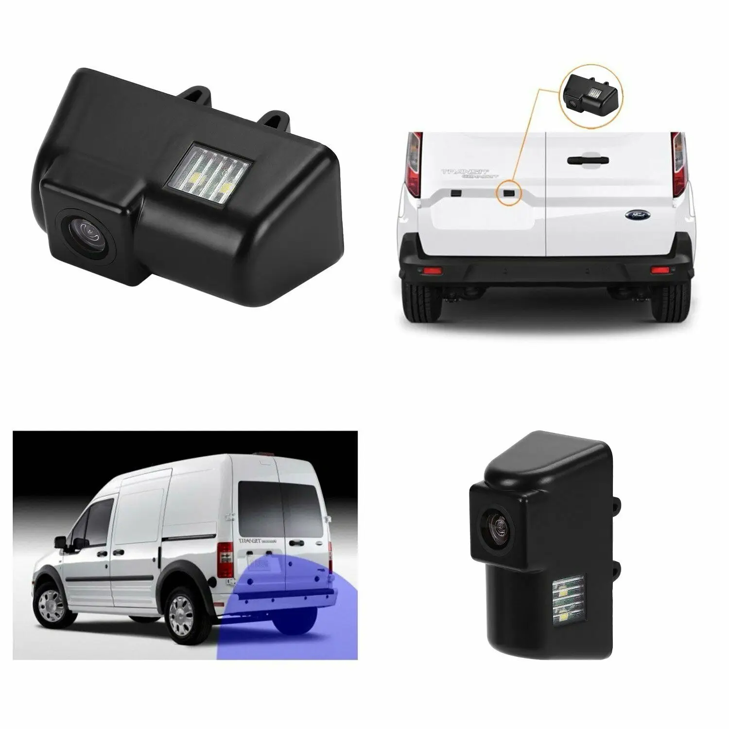 iPoster Direct Fit Rear View Reversing Reverse Camera Backup With LED Light For Ford Transit Mk7 Connect