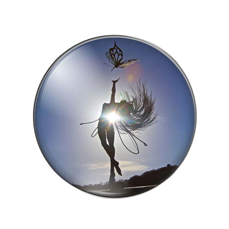 Fashion Angel Fairy dance art paingtings 8mm/12mm/20mm-40mm Round photo Glass Cabochon demo flat back Making findings