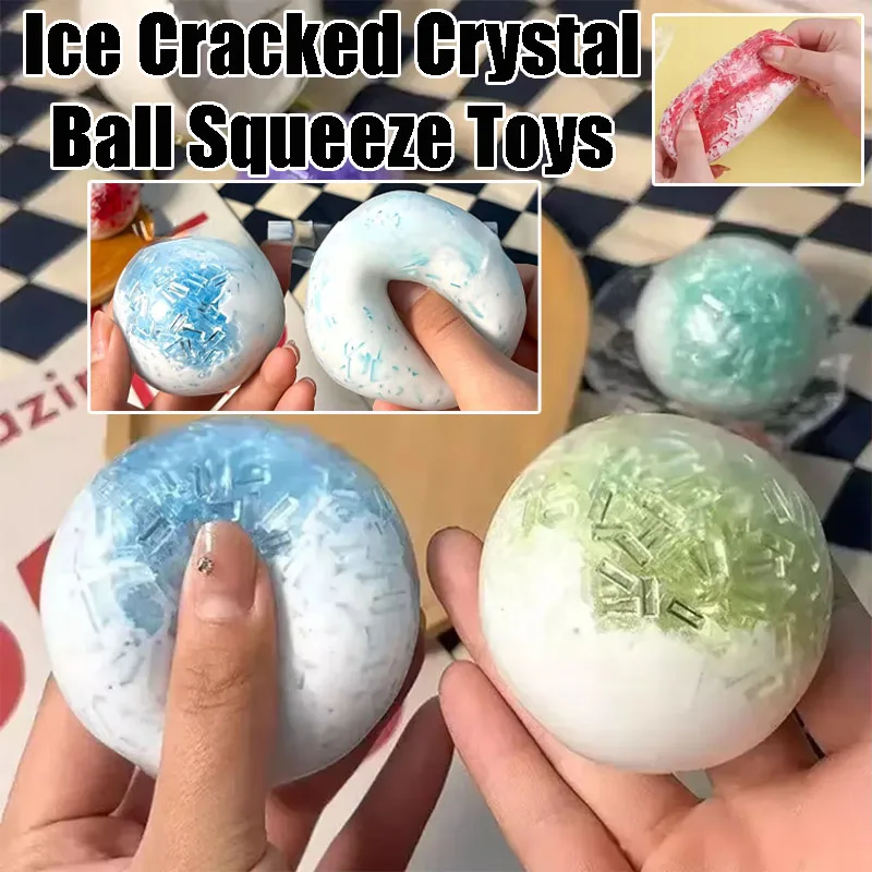 Slow Rising Crackle Ball, Squishy Stress Toy, Squeaky Sensory Fidget, Soft Anxiety Reliever, Calming Gift Crunchy Sound