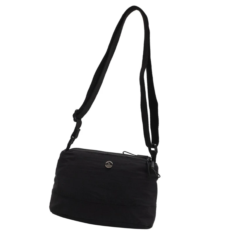 Women Simple Solid Color Nylon Crossbody Bag with Adjustable Strap Spacious Casual Shoulder Purse with Multiple Pockets