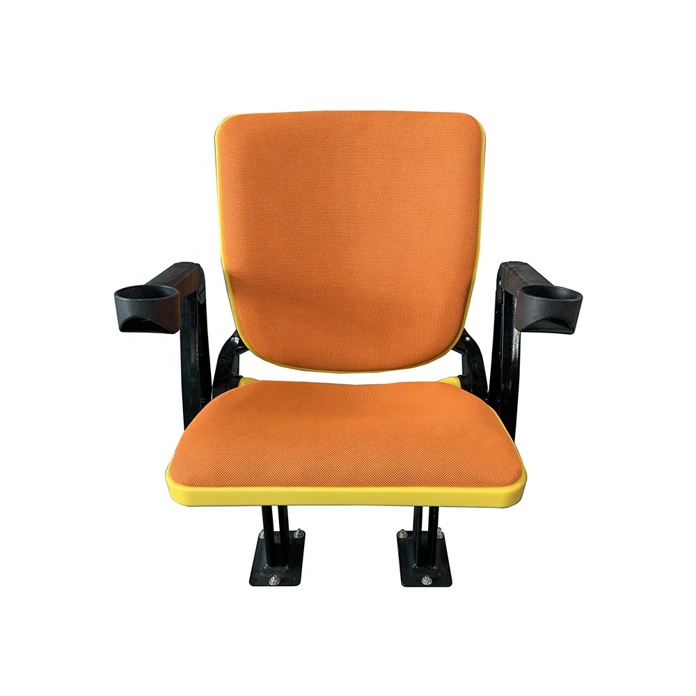 

Tip up Folding Assisted PP Branded Padded Stadium Chair with Floor Mounted Brackets