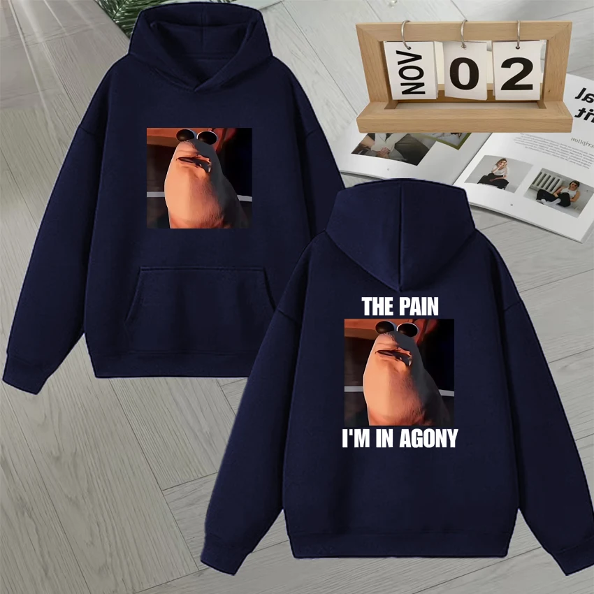 2025 جديد ماركوس الدودة الألم أنا في Agony الجرافيك البلوز للرجال النساء هوديي الخريف الشتاء طويلة الأكمام الصوف هوديس